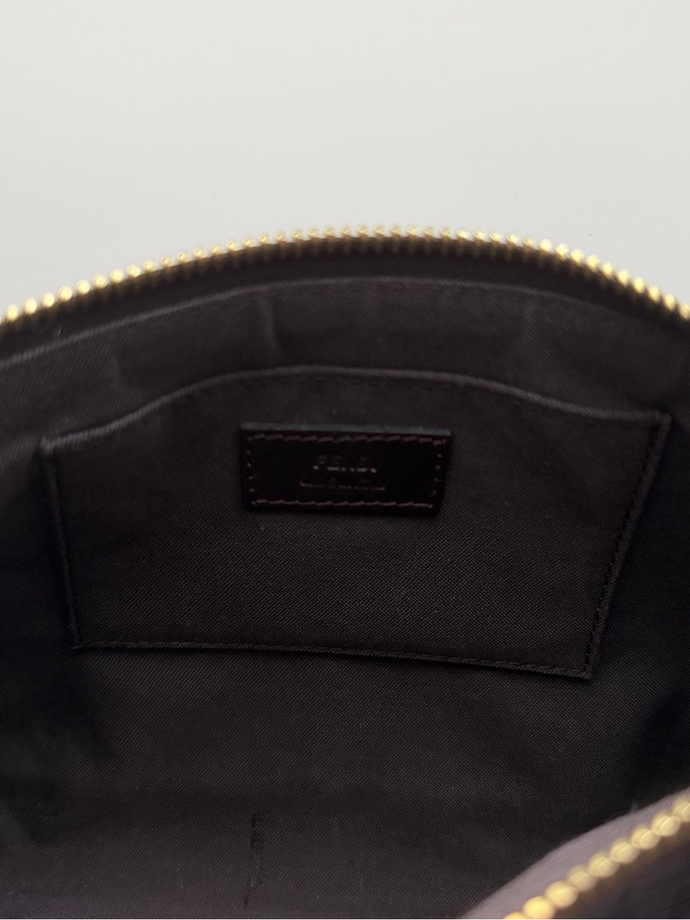 Fendi Dark Brown FF Logo Mini Shoulder Bag with Gold Chain - Picture 7 of 7